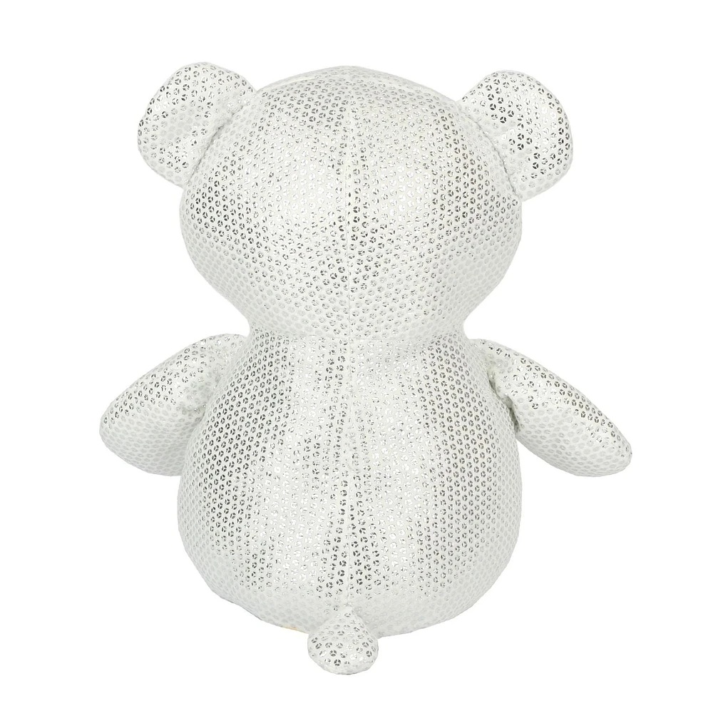 Jouet rembourré en forme d'ours Way to celebrate! en sequin doux de couleur argent