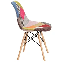 2 pièces Chaise de la série Elon en tissu Milan patchwork avec pattes en bois