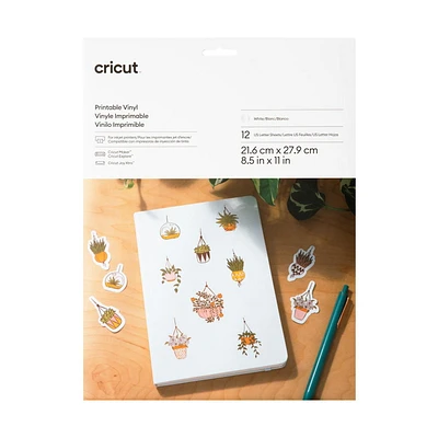 Vinyle imprimable Cricut™ - Lettre US (12 unités), Blanc