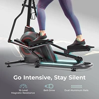 Sunny Health & Fitness Ultra Silent Smart Elliptical Exerciser, 300LB Load & 16” Long Stride Training Machine for Seniors Home Workout, Easy-Assembly Cardio Equipment, Free SunnyFit App Bluetooth Link