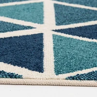 Tapis tissé crème et bleu turquoise Tropiana