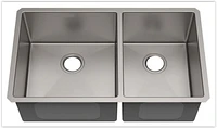 American Imaginations AI-29361 29 pouces Évier de cuisine en nickel brossé approuvé par W CUPC avec finition en nickel brossé et calibre 18