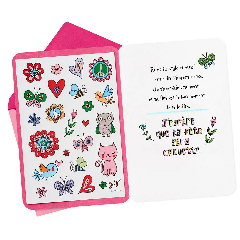 Hallmark Birthday Card for Girls (Doodle Stickers)