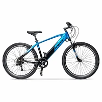 Hyper 26" 36V Electric Mountain Bike for Adults, Pedal-Assist, 250W E-Bike Motor, Blue