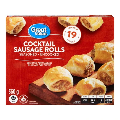Rouleaux de saucisses cocktail surgelés Great Value 19 pièces, 360 g
