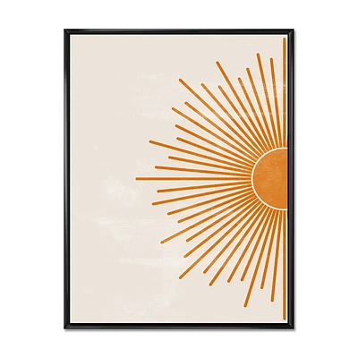 Designart Imprimé soleil orange I ART MURAL À CADRE FLOTTÉ