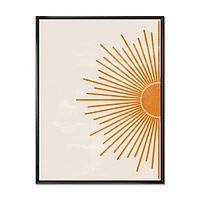Designart Imprimé soleil orange I ART MURAL À CADRE FLOTTÉ