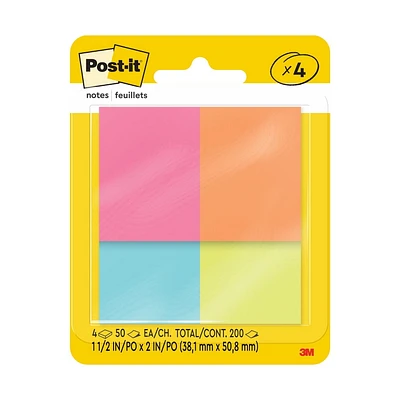 Les Feuillets super collants Post-it®, 653-4AF, 1-3/8 in x 1-7/8 in (34,9 mm x 47,6 mm) Post-it® Feuillets 653-4AF