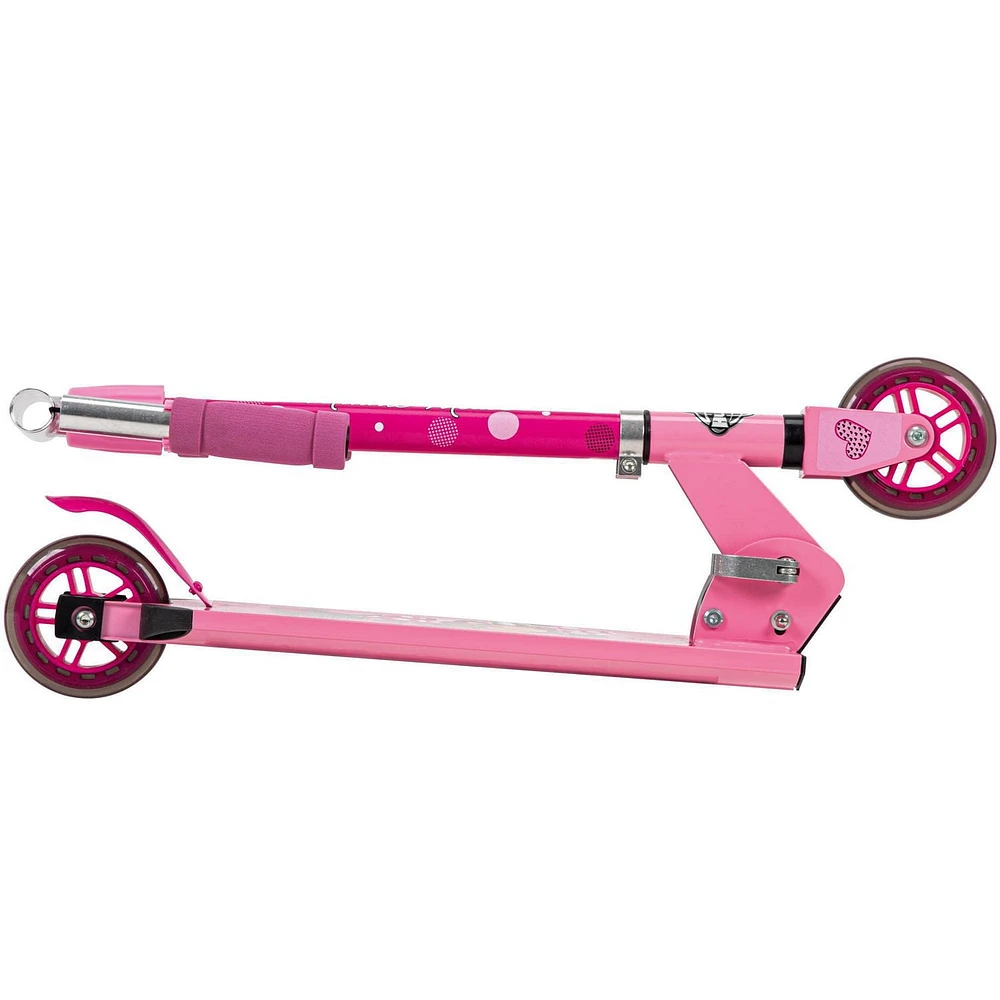 Disney Minnie Girls' Inline Folding Aluminum Scooter, by Huffy, pink, Ideal for ages 5+