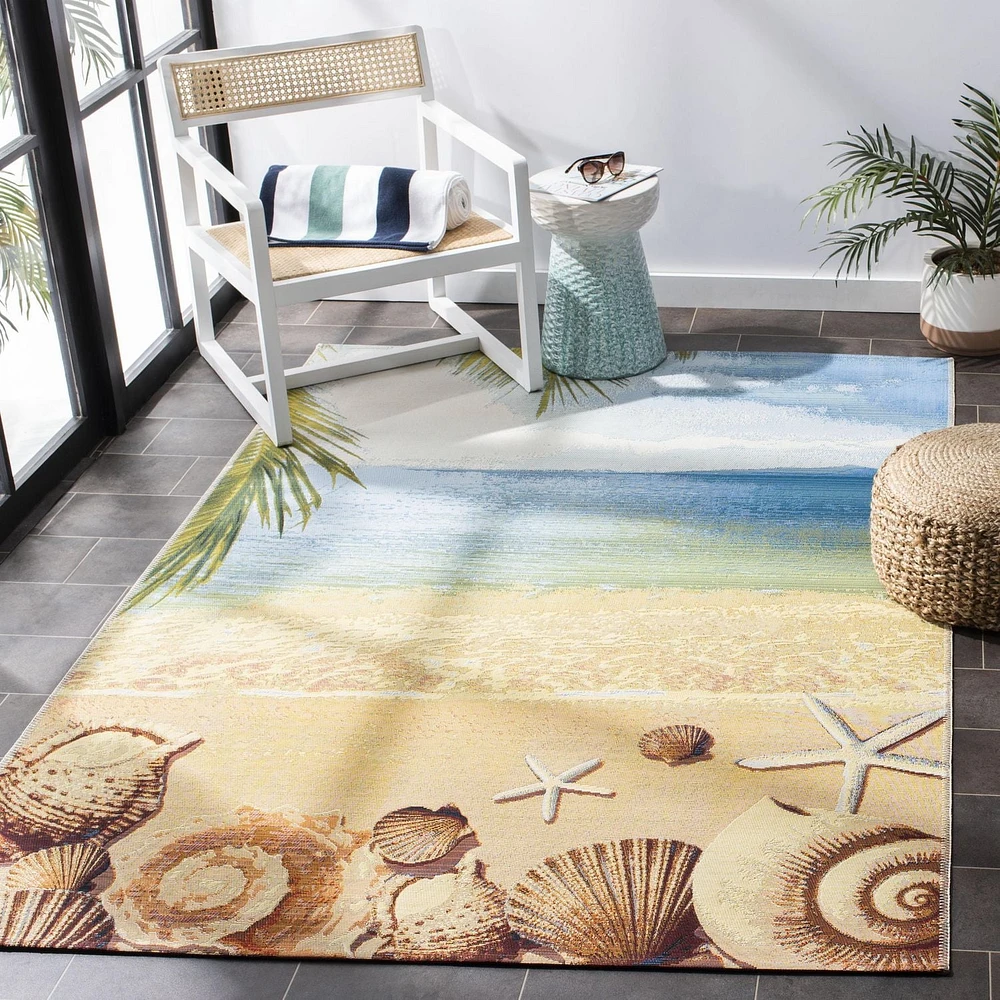 SAFAVIEH Barbados Sea Shells Outdoor Area Rug