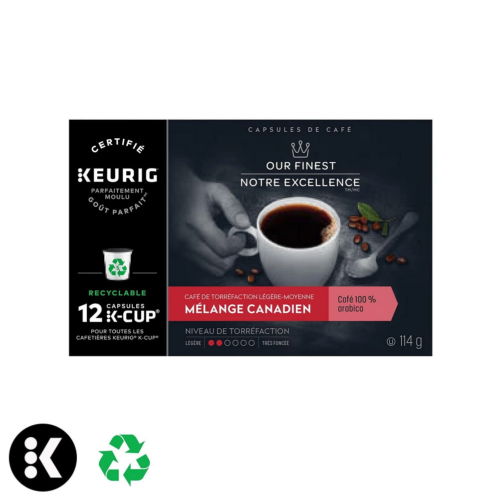 Our Finest Canadian Blend Light Roast K Cup Coffee