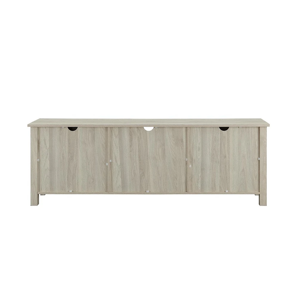 Console de télévision à porte en verre de 177,8 cm (70 po) - Bouleau