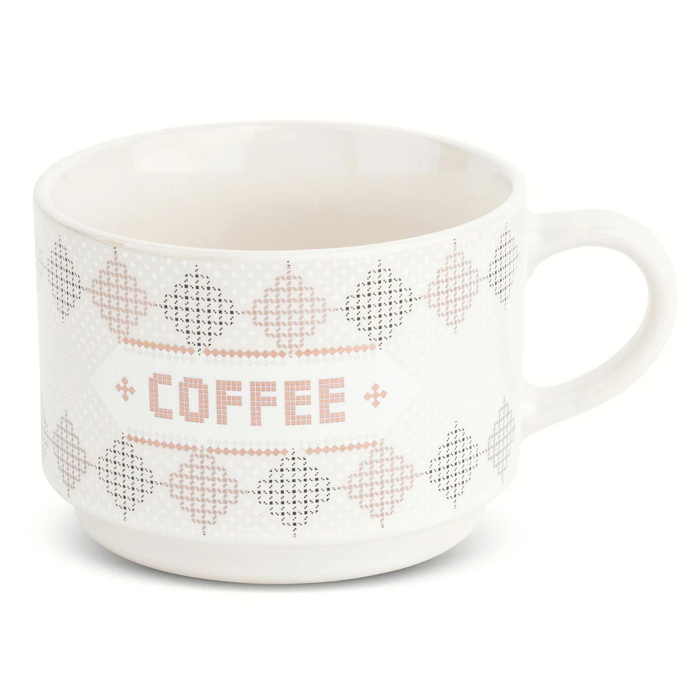 Thyme & Table Ensemble de 4 tasses à café empilables Bistro, 11 fl oz tasses à café