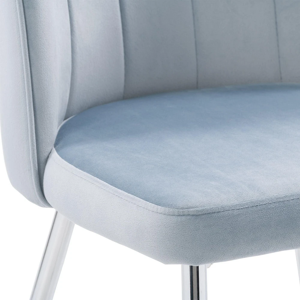 CorLiving Nash Velvet Channel Tufted Side Chair
