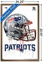 NFL New England Patriots - Drip Helmet 20 Wall Poster, 22.375" x 34" Framed