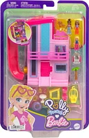 Polly Pocket Barbie Dreamhouse Compact, Dollhouse Playset with 3 Micro Dolls, 1 Pet & 11 Accessories