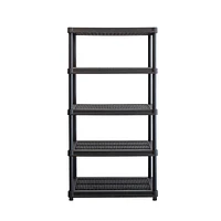Ramtuff  5-Levels Plastic Shelving System 18'' x 36'' x 73", 5-Level resin Shelving