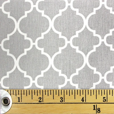 Fabric Creations Light Grey with White Moroccan Lantern Fat Quarter Pre-Cut Fabric - 18" x 21" / 45cm x 53cm, 18" x 21" / 45cm x 53cm