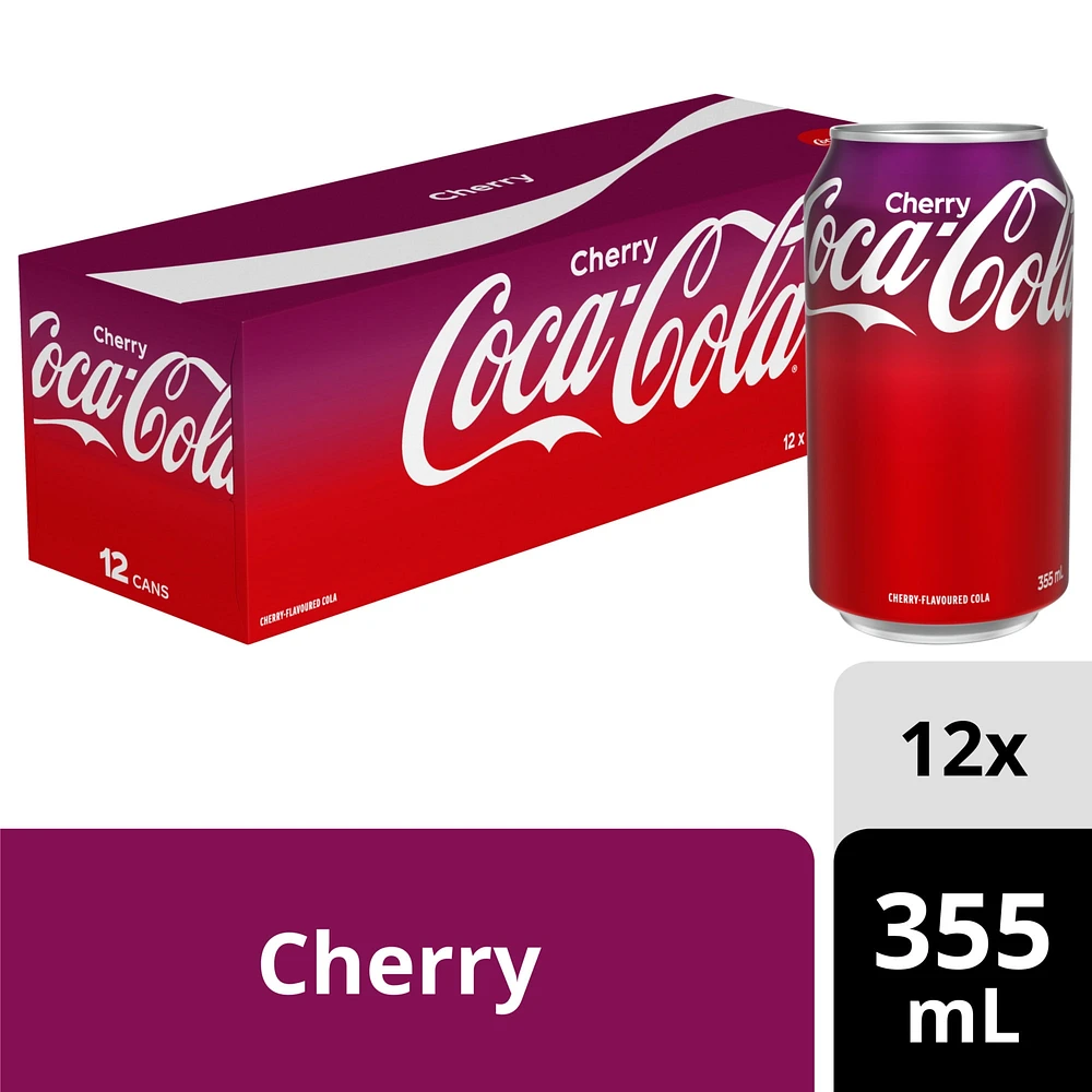 Coca-Cola Cherry Fridge Pack Cans, 355mL, 12 Pack, 355 mL
