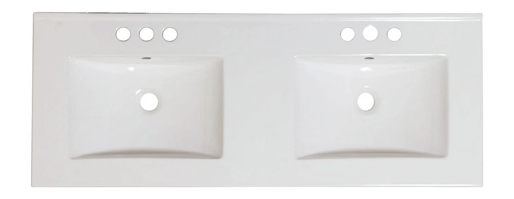 American Imaginations AI- 48 po WX 18.25 pouces Dessus en céramique D en couleur blanche pour 3H8-in. Robinet