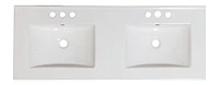 American Imaginations AI- 48 po WX 18.25 pouces Dessus en céramique D en couleur blanche pour 3H8-in. Robinet
