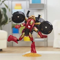 Marvel Bend and Flex, Flex Rider Iron Man figurine articulée flexible de 15 cm avec moto 2 en 1, pour enfants à partir de 4 ans