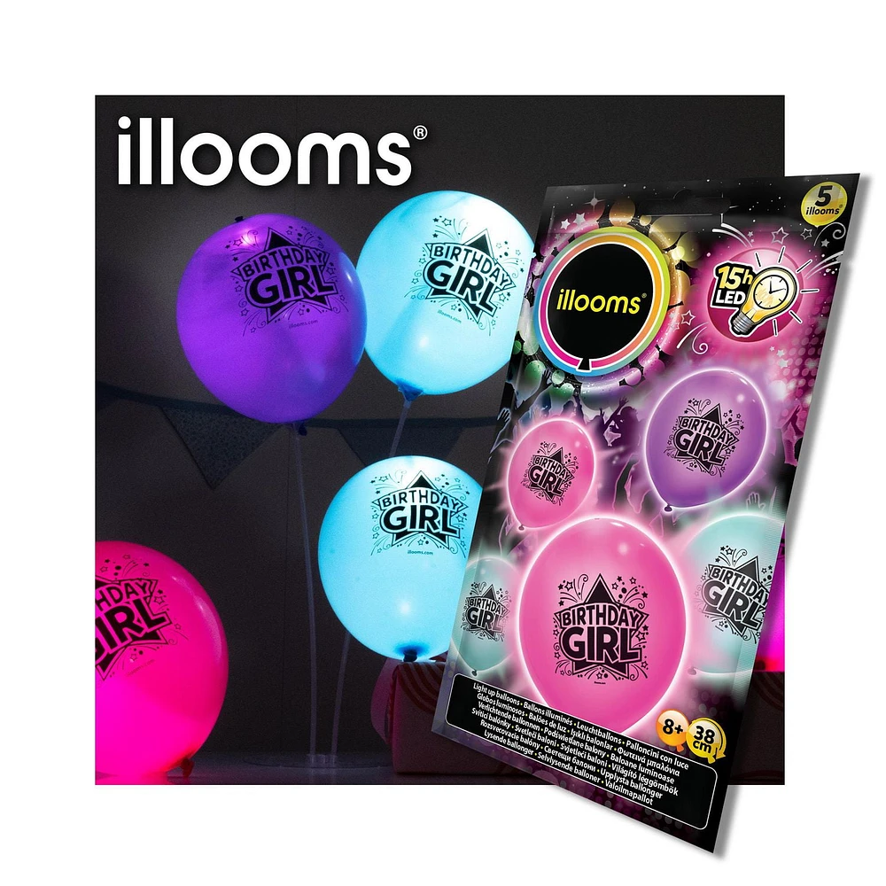 illooms Ballons d'anniversaire 40Pk Fille dont c'est l'anniversaire