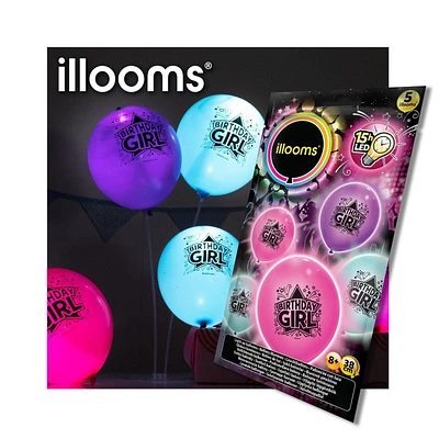 illooms Ballons d'anniversaire 40Pk Fille dont c'est l'anniversaire