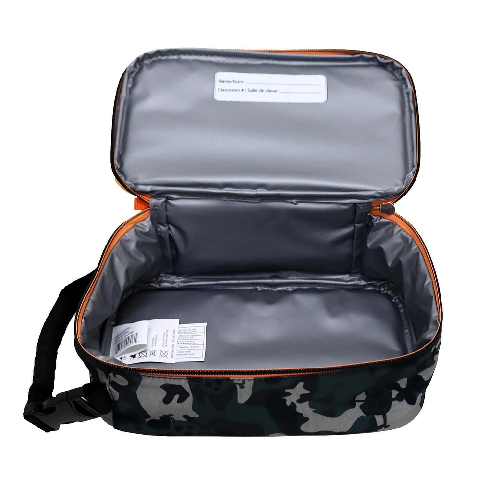 Sac à lunch isotherme vertical, motif camo