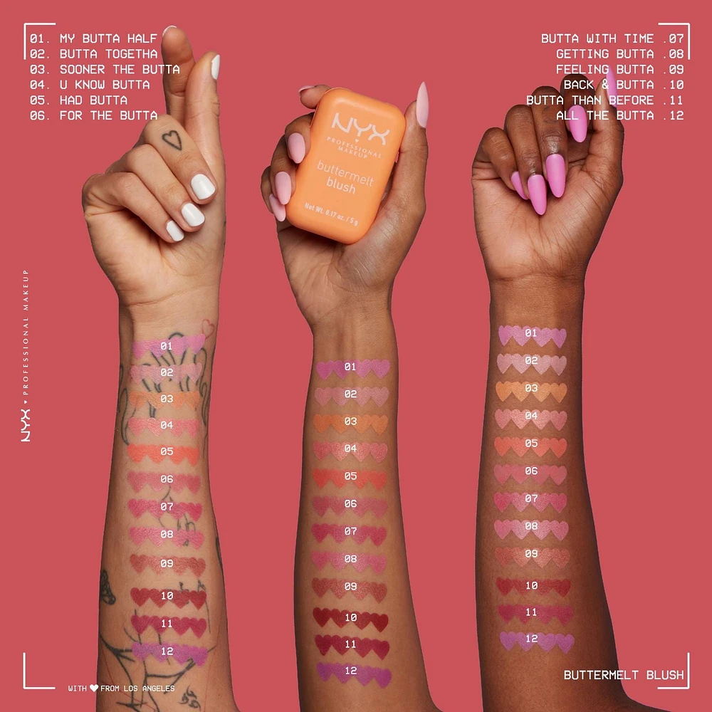 NYX Professional Makeup Fard à joues Buttermelt Fard à joues ultrapigmenté