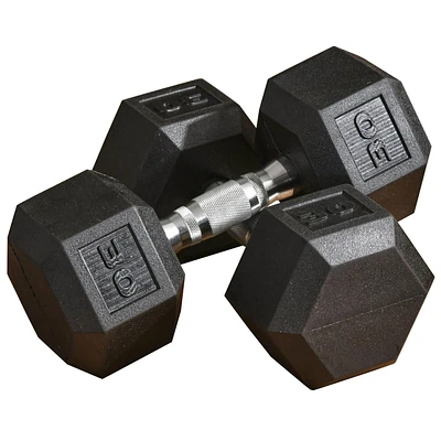 Soozier 60lbs Rubber Dumbbells Weight Set for Body Fitness Training