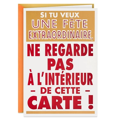 Carte comique de fête – Hallmark (Ne regarde pas à l'intérieur de cette carte)