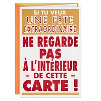 Carte comique de fête – Hallmark (Ne regarde pas à l'intérieur de cette carte)