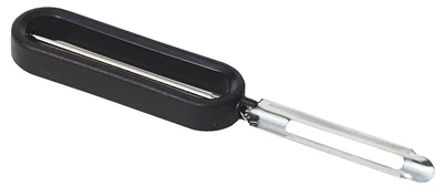 MAINSTAYS™ Peeler with Handler, Stainless Steel Swivel Blades, End of Blade Removes Blemishes, Soft & Flexible Non-Slip Handle, Sturdy, Blade Sharpened on Both Side, For Left or Right-Handed Use, Peeler (Stainless steel blade)