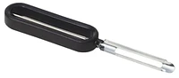 MAINSTAYS™ Peeler with Handler, Stainless Steel Swivel Blades, End of Blade Removes Blemishes, Soft & Flexible Non-Slip Handle, Sturdy, Blade Sharpened on Both Side, For Left or Right-Handed Use, Peeler (Stainless steel blade)