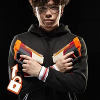 Nerf Pro Gelfire Dual Wield Pack, 2 Blasters, 5000 Gelfire Rounds, 2x 100 Round Integrated Hoppers, 2 Eyewear, Ages 14 and up