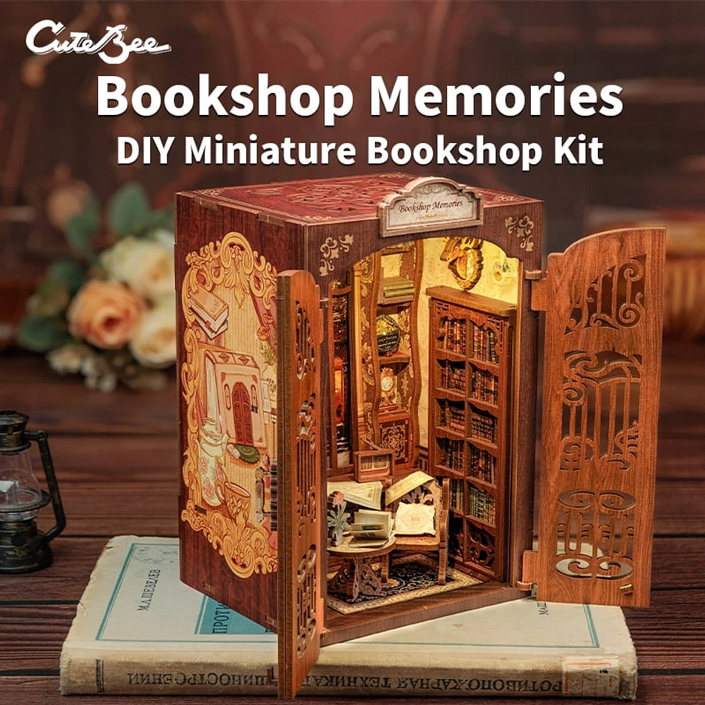 Tradeopia 3D Wooden Puzzle Bookshop Memories DIY Book Nook Kit