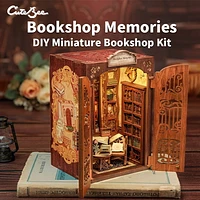 Tradeopia 3D Wooden Puzzle Bookshop Memories DIY Book Nook Kit