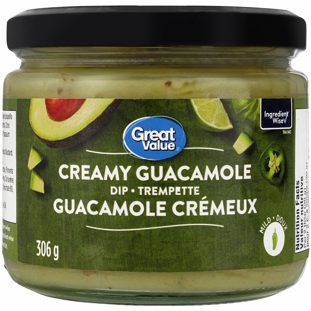 Great Value Mild Creamy Guacamole Dip, 306 g