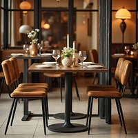Homy Casa Lot de 4 chaises de salle à manger sans accoudoirs, avec revêtement en simili-suède, pieds en métal noir