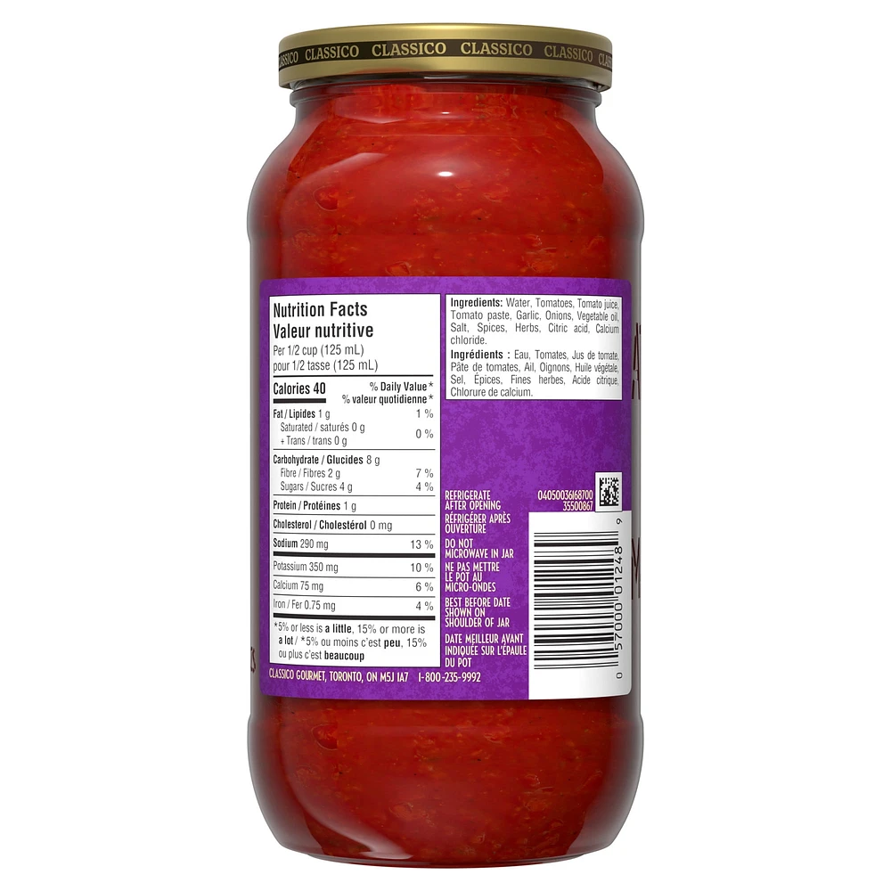 Sauce Pour Pâtes Ail Rôti Et Oignon Classico Tomate et Oignon 600ML