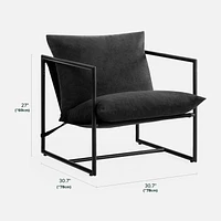 ZINUS Aidan Sling Fauteuil d'appoint avec cadre en métal avec rembourrage en mousse déchiquetée, garantie 1 an