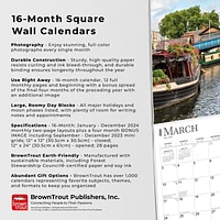 BrownTrout England 2024 12x24 Inch Square Wall Calendar, 9781975462642