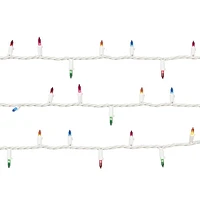 Mini guirlandes de Noël lumineuses dotées de 100 ampoules à incandescence, multicolores, avec fil blanc, de 19,2 pieds, Holiday Time