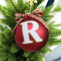 HOLIDAY TIME R RED LETTER GLS ORN