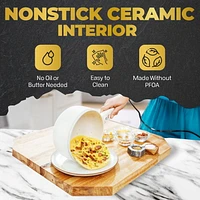 Ceramax Electric Hot Pot Nonstick Ceramic Skillet Pan Mini Cooker with Lid Steamer