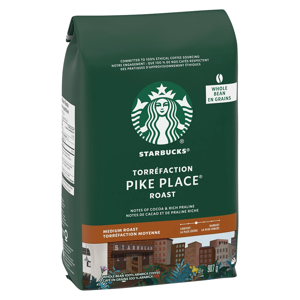 Starbucks PIKE PLACE Roast Coffee Whole Bean 907 g, 907 G