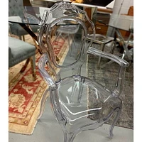 Heavenly Collection Clear Plastic Arm Chair Set of 6