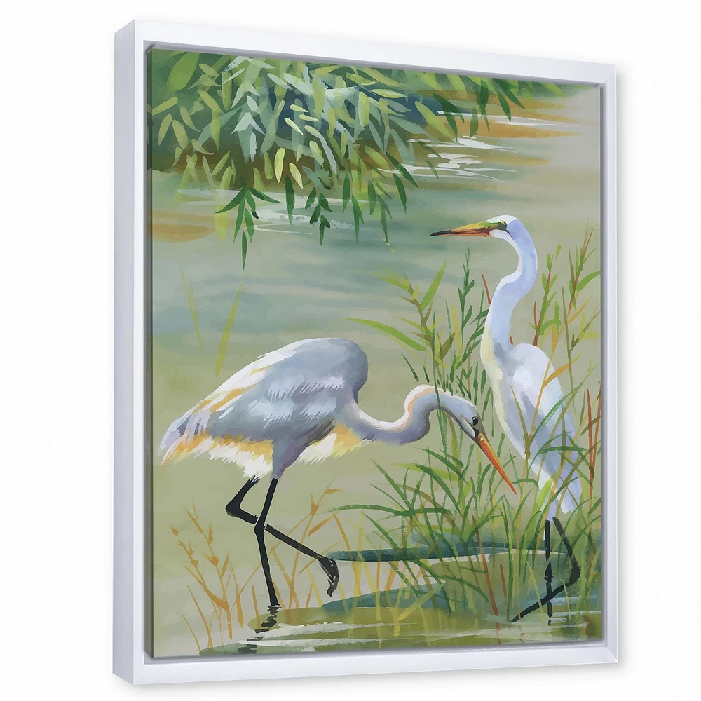 Designart Oiseaux Héron I ART MURAL À CADRE FLOTTÉ