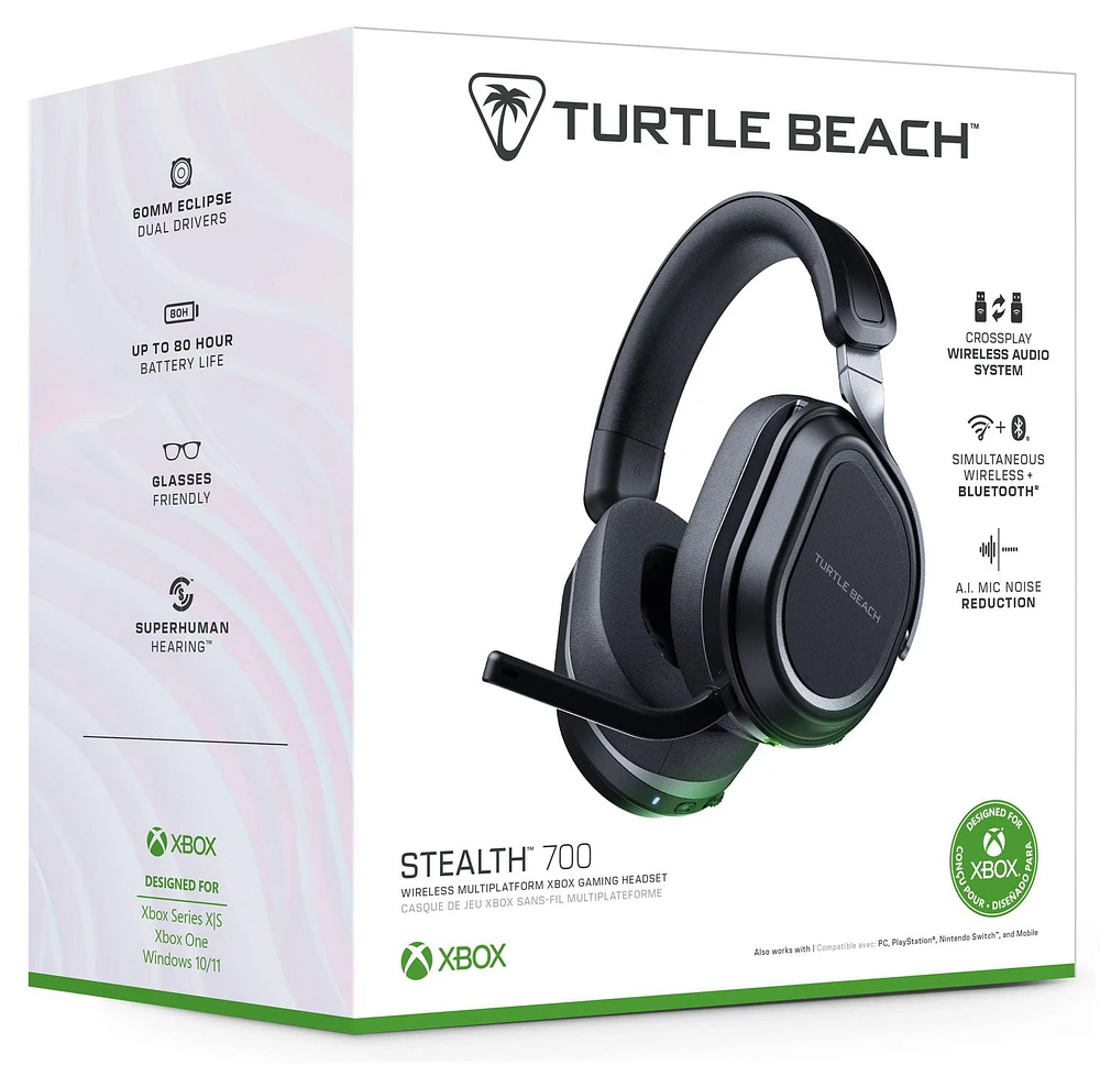 Turtle Beach® Stealth™ 700 – Black Xbox® Series X|S, Xbox® One, PC, PS5™, PS4™, & Bluetooth® Equipped Mobile Devices including Steam Deck™